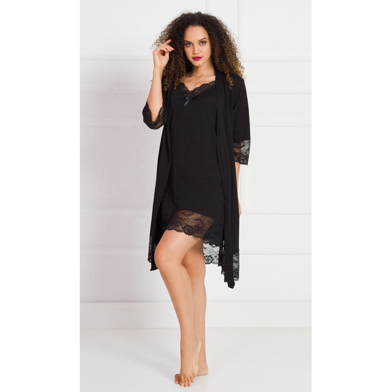 Dámský župan s noční košilí na ramínka Cindy - Vienetta secret 