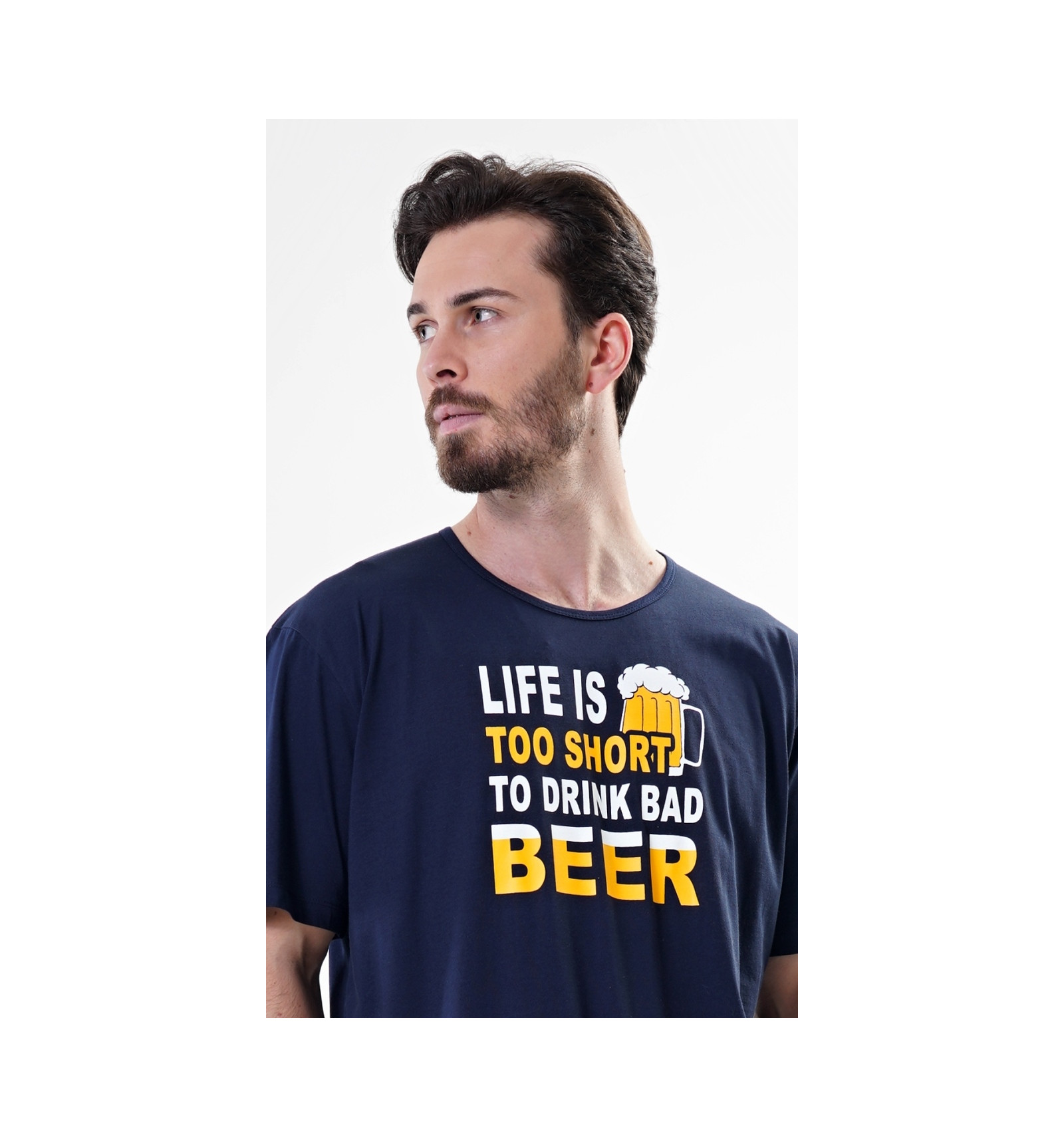 Pánská noční košile s krátkým rukávem Petr - Vienetta Secret