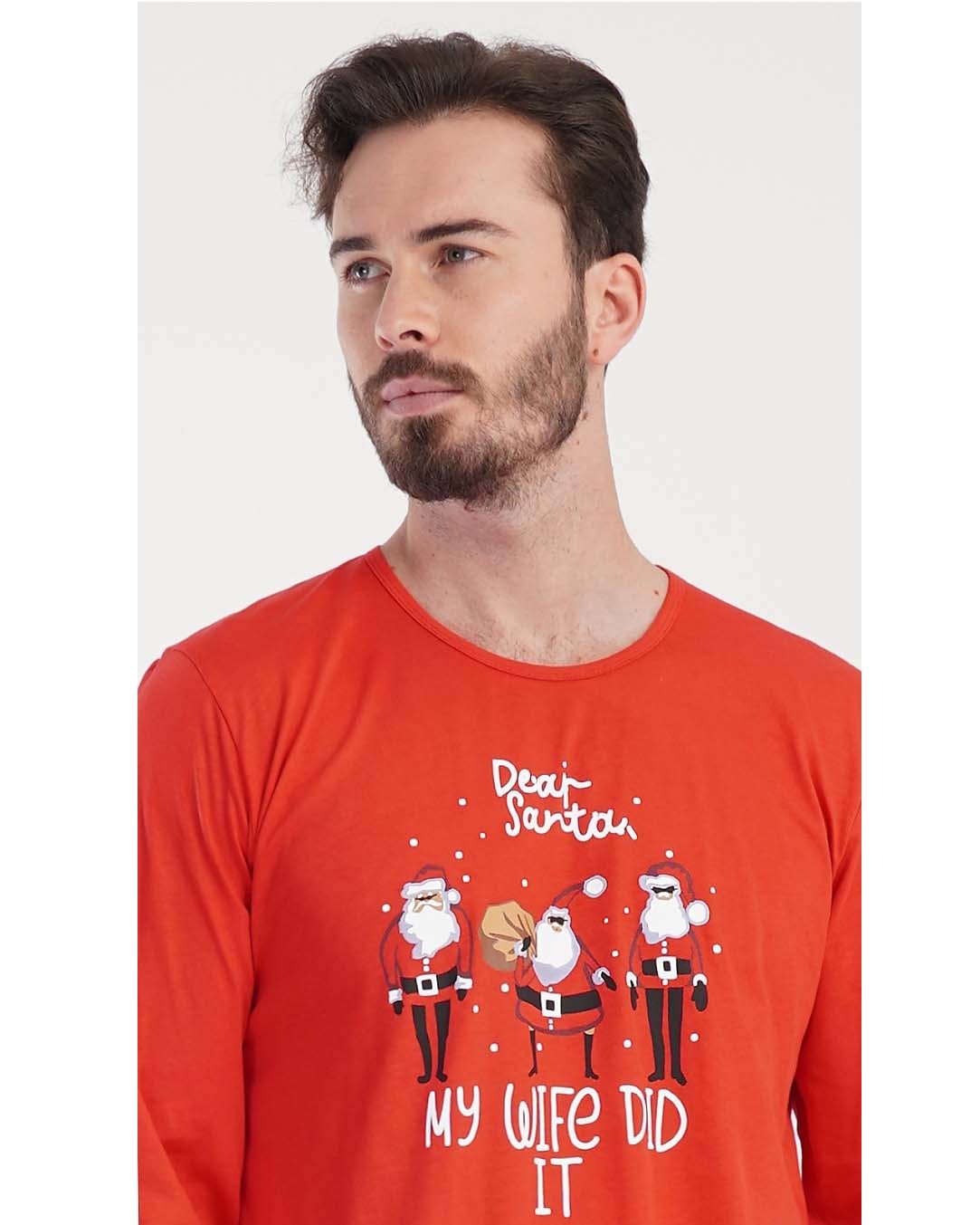 Pánské pyžamo dlouhé Santa - Vienetta Secret