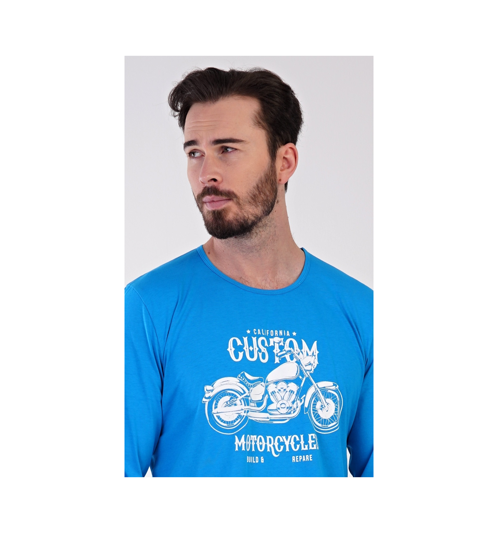 Pánské pyžamo dlouhé Motocykl - Vienetta Secret