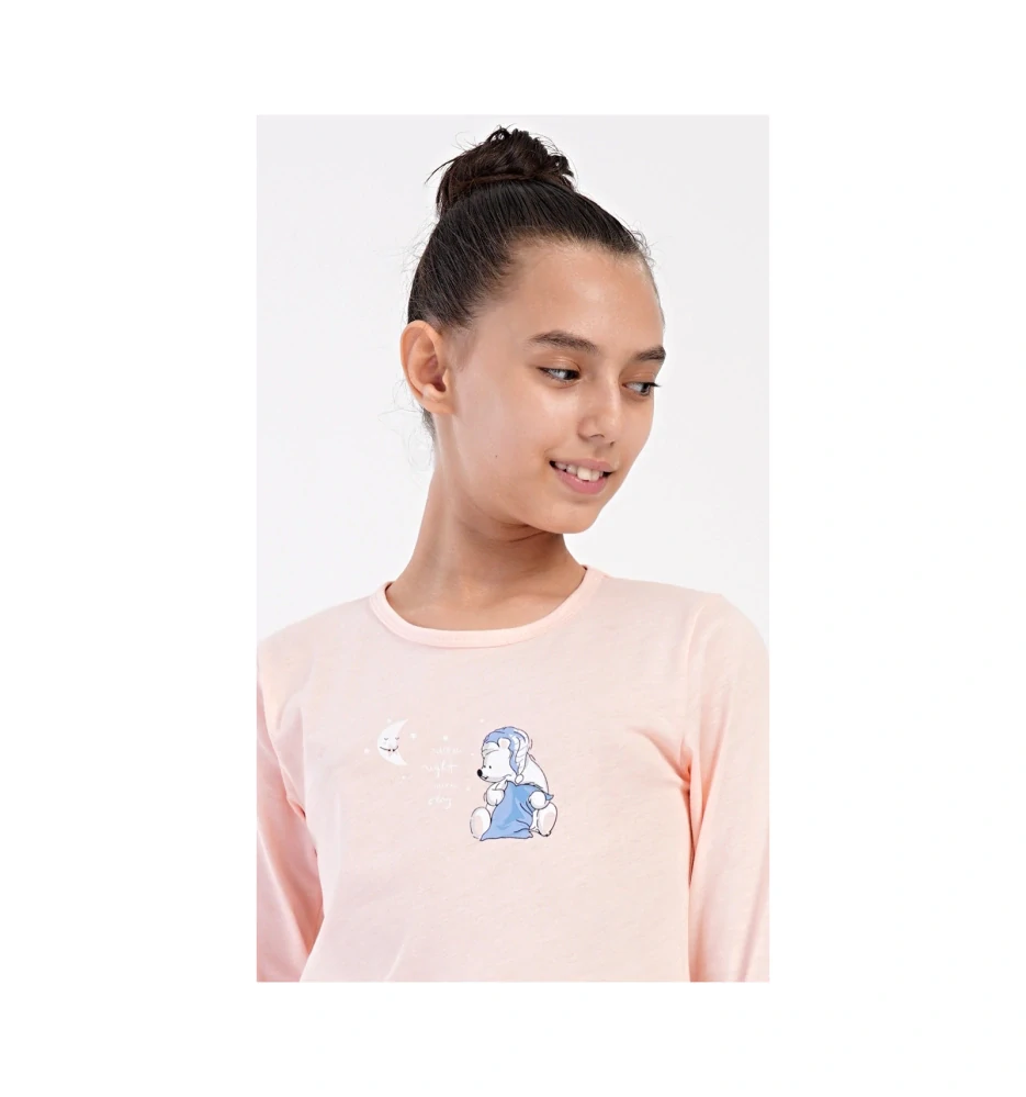 Dívčí pyžamo s dlouhým rukávem Méďa s polštářem - Vienetta Secret