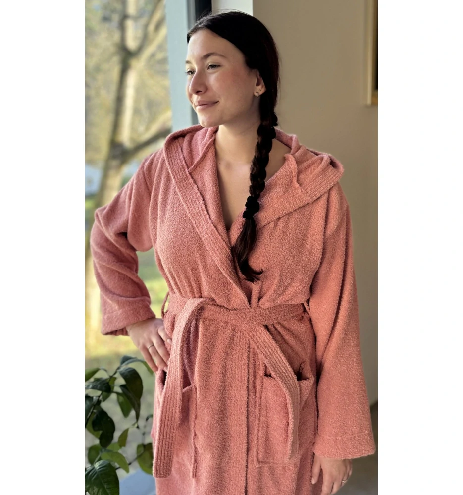 Dámský župan dlouhý s kapucí Máta - Vienetta Secret