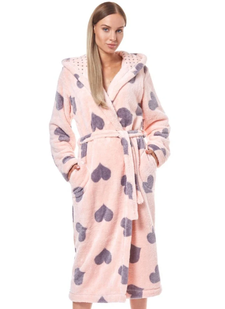 Dámský župan dlouhý Kola meruňková - L§L