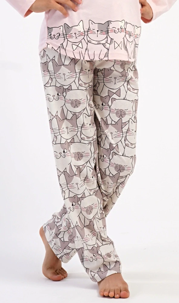 Dívčí pyžamo s dlouhým rukávem Koťata - Vienetta Secret