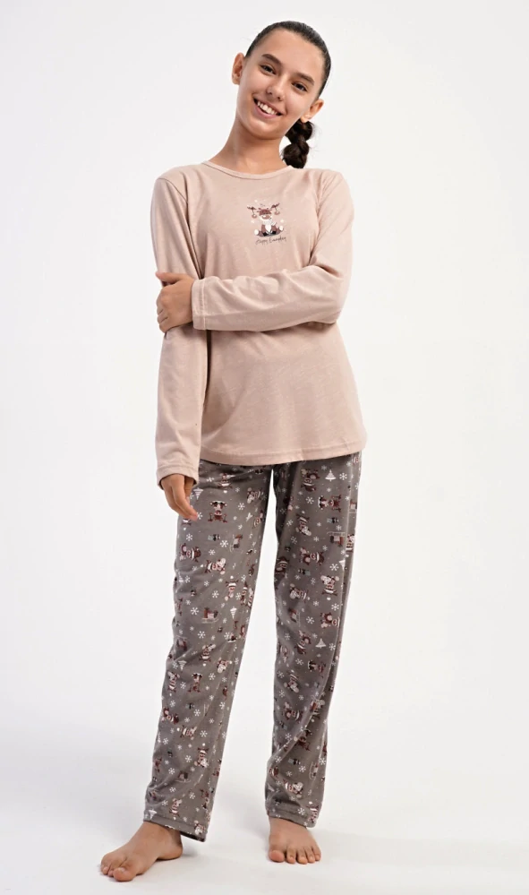 Dívčí pyžamo dlouhé Sobík - Vienetta Secret