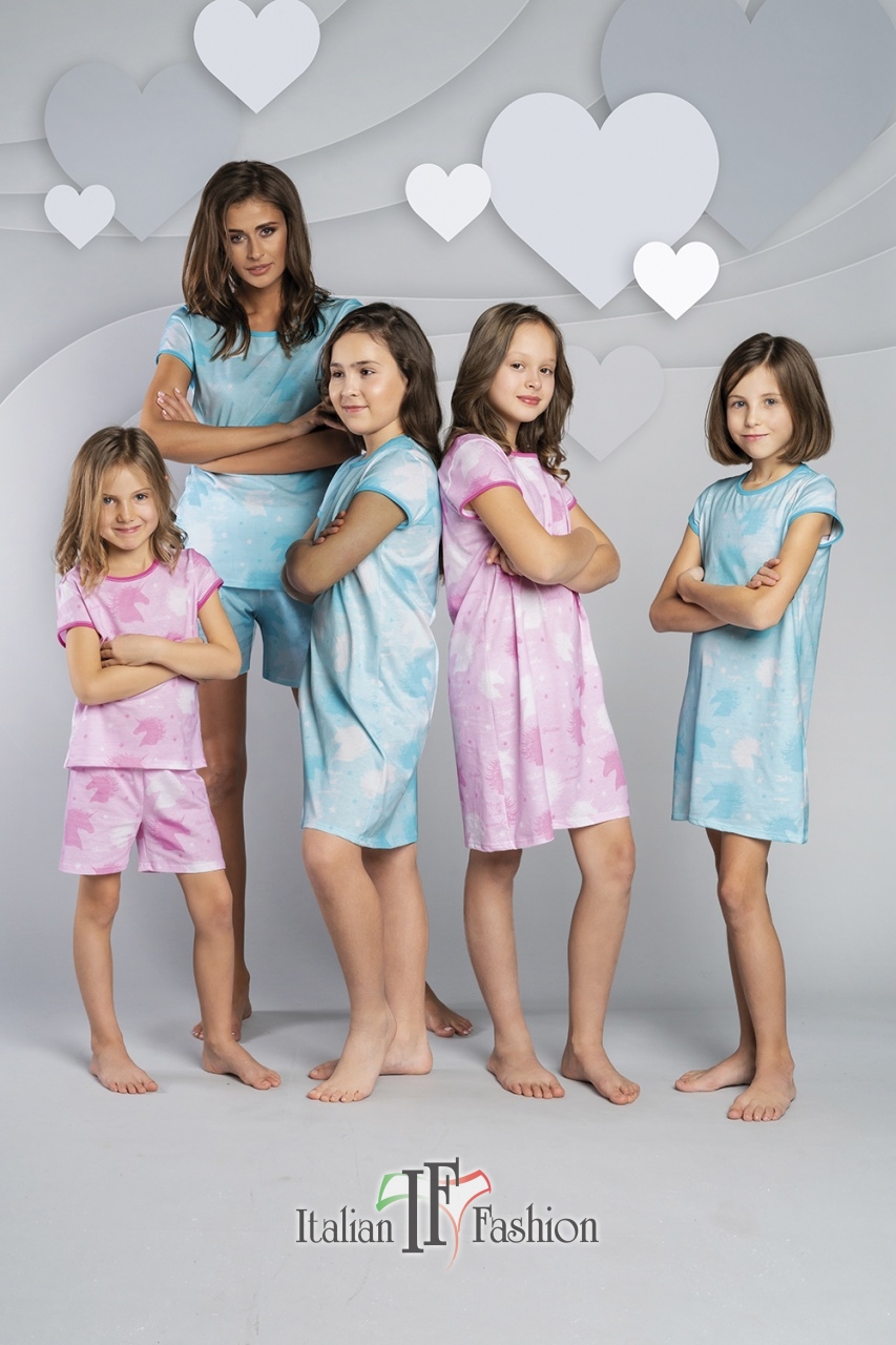 Dívčí pyžamo Jednorožec s kraťasy Roxi - Italian Fashion