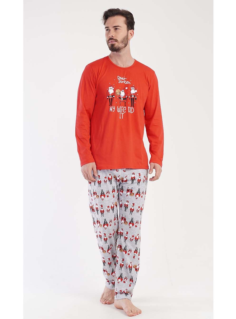 Pánské pyžamo dlouhé Santa - Vienetta Secret