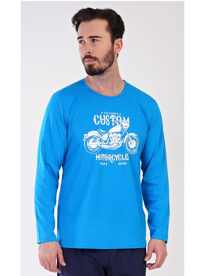 Pánské pyžamo dlouhé Motocykl - Vienetta Secret