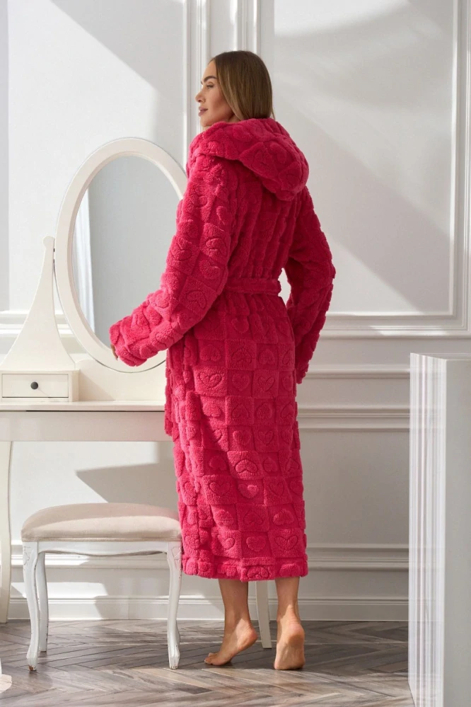 Dámský župan dlouhý 2554 Valentine malinová - L§L