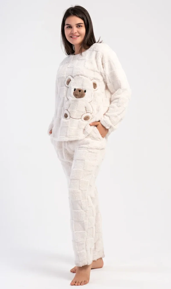 Dámské teplé pyžamo dlouhé Teddy - Vienetta Secret 