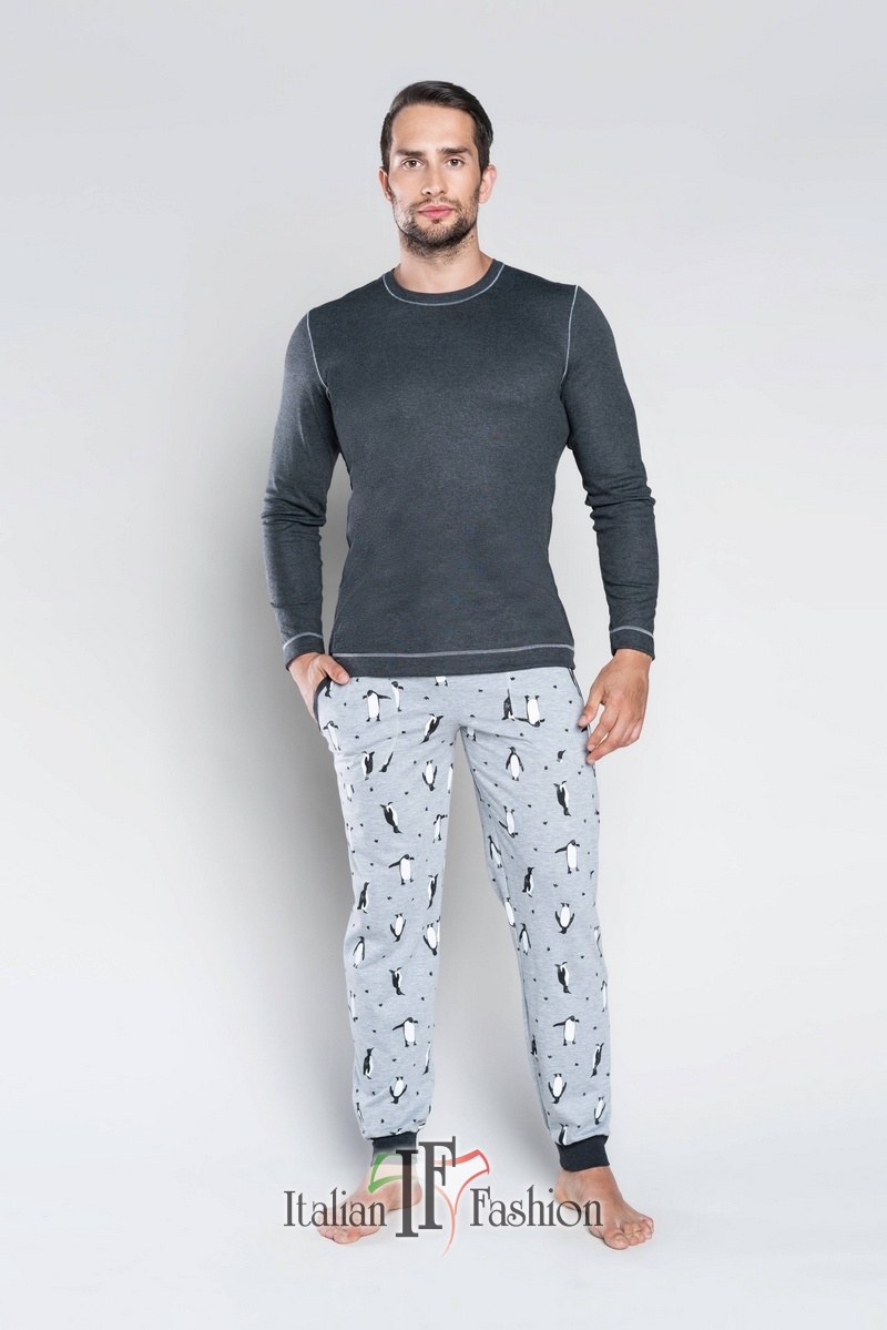 Pánské pyžamo s dlouhým rukávem Rico - Italian Fashion