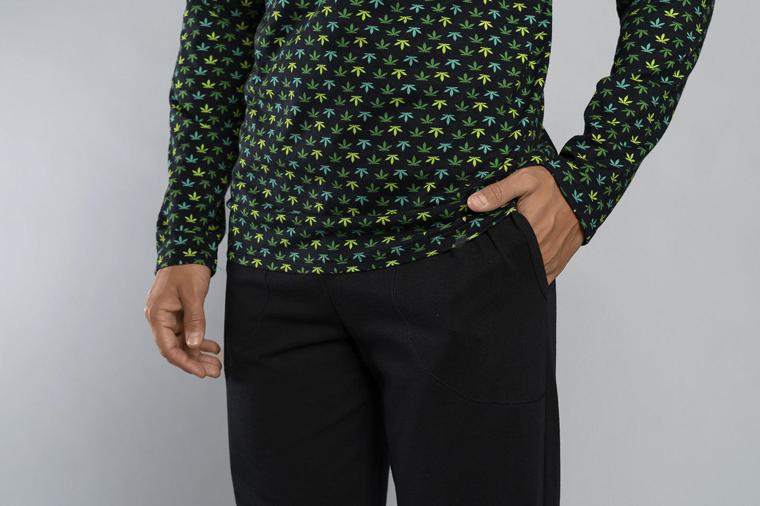 Pánské pyžamo s dlouhým rukávem Ozzy - Italian Fashion