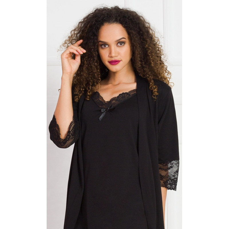 Dámský župan s noční košilí na ramínka Cindy - Vienetta secret 