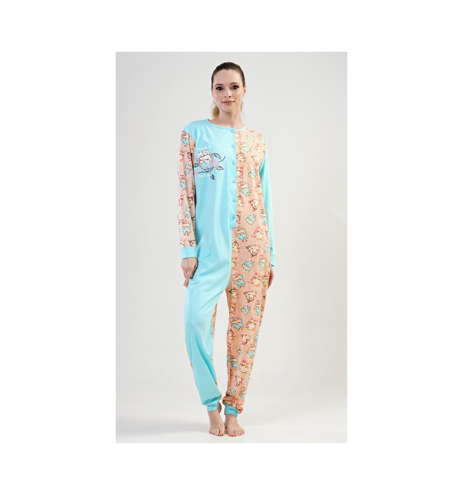 Dámský overal na spaní Sovičky - Vienetta Secret