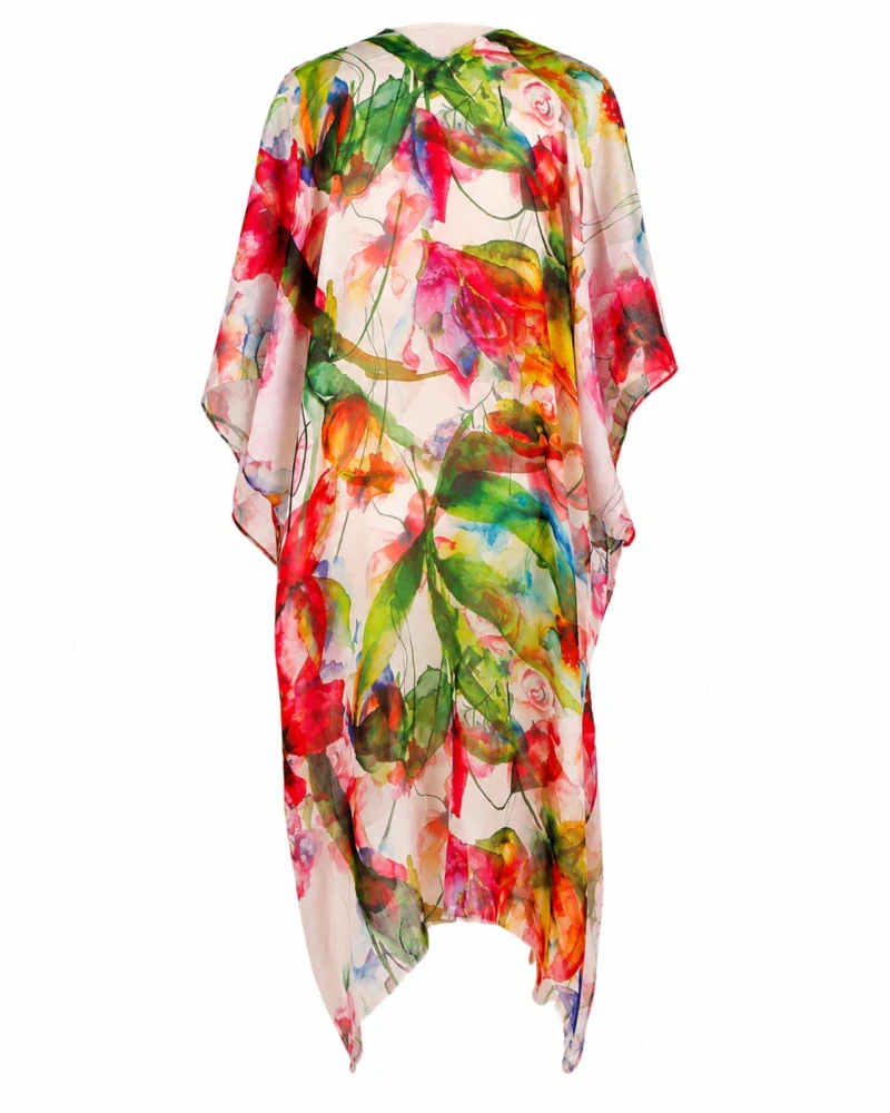 Plážové šaty - plážové kimono červená, vel.Uni, Effy