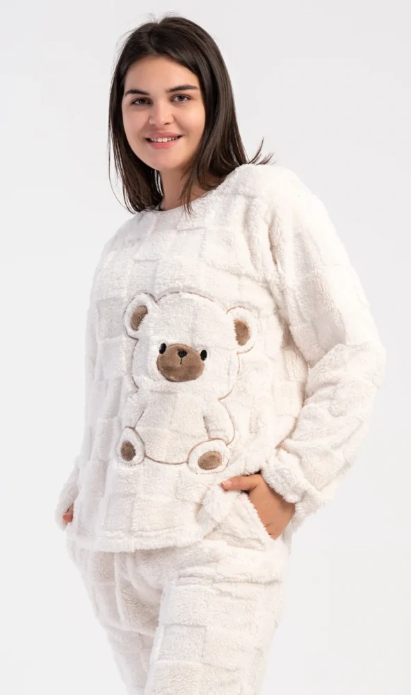 Dámské teplé pyžamo dlouhé Teddy - Vienetta Secret 