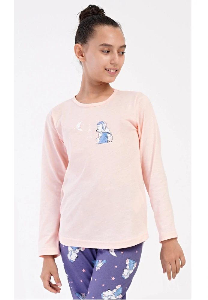 Dívčí pyžamo s dlouhým rukávem Méďa s polštářem - Vienetta Secret