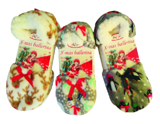 Dámské papuče baleríny vánoční - Risocks
