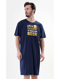 Pánská noční košile s krátkým rukávem Petr - Vienetta Secret