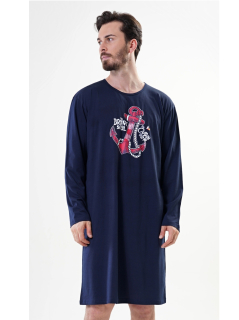 Pánská noční košile s dlouhým rukávem Kotva - Vienetta Secret