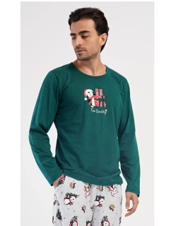 Pánské pyžamo dlouhé Tučňák s dárkem - Vienetta Secret