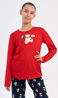 Dívčí pyžamo dlouhé Méďa se šálou - Vienetta Secret