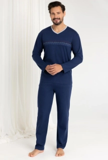 Pánské bavlněné pyžamo 485 s dlouhým rukávem - Regina